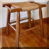 F89. Rush seat stool.